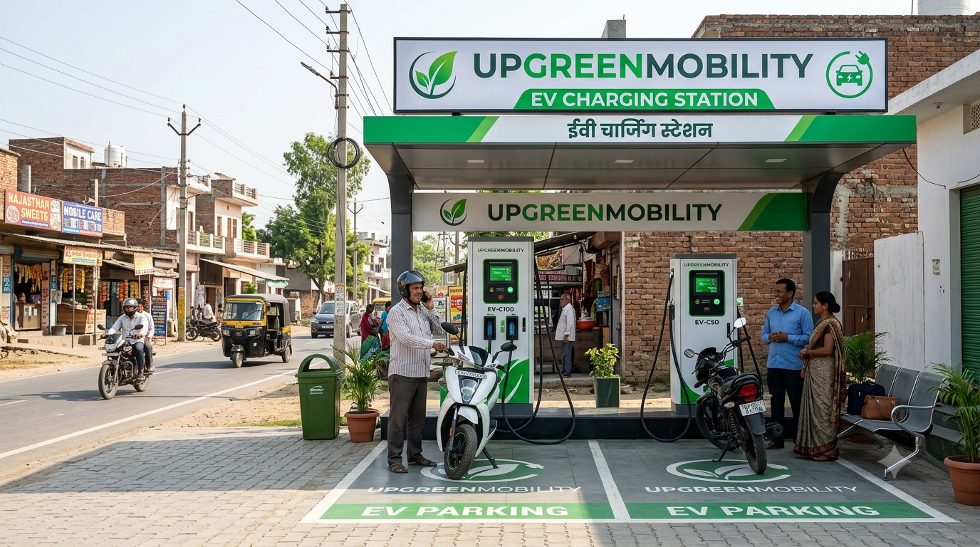 EV charging station built by U.P. Green Mobility
